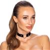 Cottelli Wide Choker with Metal Heart Black