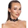 Cottelli Lace Choker with Pearls & Gems Black