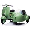 LAMAS Moto Elettrica Per Bambini Vespa Sidecar Big 12V Verde