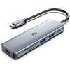 Qhou Hub USB C per MacBook M1/M2, 6 in 1 Hub USB Type-C con 2 x USB 3.0, HDMI, PD, SD/TF compatibile con laptop/PC/tablet/mouse/tastiera