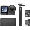 DJI Osmo Action 6 Combo Potenziato, fotocamera subacquea, sensore quadrato da 1/1,1″, 50 GB di memoria, apertura variabile f/2,0-f/4,0, durata della batteria estesa con 2 batterie, 8K