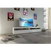 Dmora Parete attrezzata da Soggiorno in Stile Scandi, Mobile Porta TV con 1 credenza con Anta Reversibile, Mensola Abbinata, Colore Bianco e Rovere