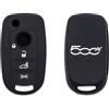 Lage Guscio Cover Chiave in Silicone per Telecomando Auto compatibile con Fiat 500X 4 Tasti (vedere compatibilità nelle foto) - Custodia protettiva colore NERO