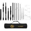 RIGGED & READY TRAVEL FISHING Canna da pesca da viaggio Spinning-Baitcast. Canne combinate 25 in 1. Infinite Ultimate Compact Spin-Cast-Fly Saltwater Freshwater Bass Carp Fish Pole