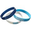 SSC NAPOLI Kit 3 Braccialetti in Silicone, Logo Napoli e Scritta