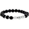 Beneto Bracciale Beaded Bracelet Made of Lava Stone And howlite MINK52 - Lunghezza: 19 cm sBE1074-19 Marca, Estándar, Metallo Non prezioso, Nessuna Pietra preziosa