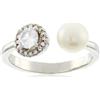 Beneto Anello Open Silver Ring with Zircons And AGG339 Pearl - Circuit: M (56-59 mm) sBE0669-56 Marca, Estándar, Metallo Non prezioso, Nessuna Pietra preziosa