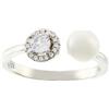 Beneto Anello Open Silver Ring with Zircons And AGG339 Pearl - Circuit: L (60-63 mm) sBE0669-60 Marca, Estándar, Metallo Non prezioso, Nessuna Pietra preziosa