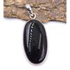 6 GM 925 Argento Sterling Naturale Onice Nera Gemma a Mano Pendente Misura 4.4cm