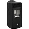 Stufe A Pellet Italia Siberia Aria New 310S 18 kW Doppia Canalizzazione Colore: Nero