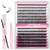 FADLASH Extension Ciglia Ciuffetti Kit 30D e 40D, 280pcs Ciglia Finte Volume da 0,07mm Curva D Mix 8-16mm Lash Cluster Naturali Individuali, Bond e Seal, Pinzette per Lash Cluster