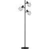 HOMCOM Lampada da Terra 40W con 3 Luci Regolabili e Interruttore a Manopola, in Metallo, 41x28x169 cm, Nero