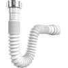 Poppstar Sifone per lavandino/lavello da cucina flessibile 1 1/2 x 40-50mm (tubo di scarico 320-880mm), bianco