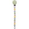 Nattou Catenella Portaciuccio con Perle in Silicone - Multicolor Green