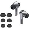kwmobile 6x Auricolari di ricambio compatibile con Samsung Galaxy Buds 3 Pro Gommini sostitutivi in Silicone - 3 Misure - grigio
