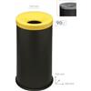 Adatto-M T770024 Gettacarte antifuoco corpo metallo nero coperchio Grigio 90 litri