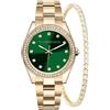RoccoBarocco Set Orologio Roccobarocco Donna Gold con Quadrante Verde + Bracciale Tennis Zirconi