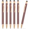 PATIKIL Penna A Sfera Con Punta Stilo, 6Pezzi 2 In 1 Metallo Inchiostro Nero 1.0mm Punto Medio Penna Stilo Per Schermi Touch Ufficio Scrivania, Rosa Oro