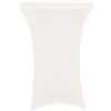 Perel Copritavolo elasticizzato bianco Ø80 x 100 cm per tavoli cocktail e alti copertura elastica con tasche per piedi lavabile aderente ideale per matrimoni feste eventi fiere
