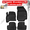 Pro Line Per Fiat 600 da 2023 (Ibrida) Set Tappetini su Misura in TPE con Bordi Rialzati