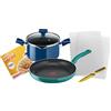 Tefal Chefclub by Tefal Pasta la vista Padella 28 cm, Pentola 20 cm + coperchio, Coltello da cucina Fresh Kitchen, 2 taglieri, Libretto ricetta G804S404