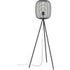 Eglo Rinroe - Lampada da terra con treppiede, soggiorno, industriale, in metallo di colore nero, attacco E27