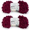 Bernat Alize Blanket-EZ - Filato ad anello super morbido per principianti, per lavori a maglia, senza aghi o ganci, colore bordeaux, confezione da 2