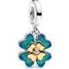 Feitery Ciondolo da donna per bracciali e collane, motivo: piccolo bradipo, abbinabile ad altri charms, Zirconia cubica