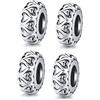 MEETCCY Charm distanziatore rotondo per braccialetti in argento Sterling 925, charm a clip per braccialetti Pandora