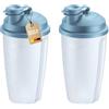 Westmark 2 bicchieri per mescolare e agitare con scala graduata - Pratico shaker con disco di miscelazione rimovibile e beccuccio richiudibile, 0,5 l, plastica senza BPA, 243522EB