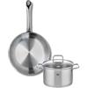 Fackelmann ELO 9692450 - Set di pentole 2 pezzi, 24 cm e 1 pentola 16 cm Elo Profi Citrino, inox, induzione