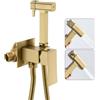ESOP Doccetta per Bidet, Bidet Doccetta per Bagno, Soffione Doccia per Lavabo o WC, Con Doppia Modalità (Getto/Flusso) Adatto per la Pulizia di Bagni e Cucine (Oro spazzolato)