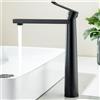 BAITUJIE Miscelatore moderno nero alto per lavabo, rubinetto monocomando, finitura opaca