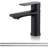 BELZ Rubinetto da bagno, miscelatore monocomando, armadio per bagno, miscelatore per bagno, altezza 96 mm, armadio per lavabo a risparmio energetico per bagno, nero opaco
