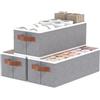 OUTBROS 3 Pezzi Scatole Portaoggetti in Tessuto, Contenitori per Armadio, Cubi Pieghevole con Maniglia per Riporre, Vestiti, Libri, 38x15.5x13 cm, Grigio