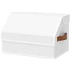 OUTBROS Scatole Portaoggetti in Tessuto, Cestini con Coperchio, Contenitori per Armadio Salvaspazio, Pieghevole Organizzatore per Vestiti, Bianco, 38x25x25 cm, 1 Pezz
