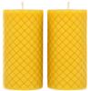 Danilovo Candele Cera d'Api Naturale al 100% - Decorazioni Casa Eleganti e di Alta Qualità - Candele Naturali Decorative e Sostenibili (2 pz, 5 x 10 cm, 20 Ore)