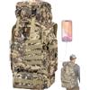 Vaupan Zaino Da Trekking Da Campeggio 80L, Grande Zaino Tattico Militare, Zaino Da Viaggio Impermeabile con moschettone Zaino MOLLE Esterno Per Uomo Donna (City camo)