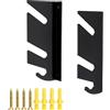 SANLIUBA Porta Skateboard da Muro, Espositore da Parete per Skateboard con Ganci Portaoggetti, Adatto per Skateboard, Longboard e Snowboard (2 Pezzi)
