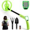 Flintronic Metal Detector Bambini, Metal Detector Alta Precisione, con Display LCD e Indicazione Suono, Bobina Impermeabile IP68, per Caccia di Oro Tesoro, Esplorazione All'aperto -Verde