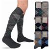 LEON D'ORO Calze Uomo Caldo Cotone Lunghe 6 Paia calze uomo invernali Fantasia calze Moda Made in Italy (IT, Numero, 40, 45, Regular, Regular, ASS.ROMBI)
