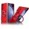 ZHOZEXIN Compatibile con Samsung Galaxy Z Fold 5, Supporto magnetico ad anello Antiurto Custodia sottile per telefono Protezione, Custodia per telefono per Samsung Galaxy Z Fold 5 (Rosso)