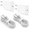 XQO AirPods Charger 20W With USB-C Cable, Braided Charging Cable for AirPods Pro 2, AirPod Max 2 (2024) Earbuds, iPhone 16 Pro Max/15 Type-C