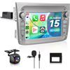 Hodozzy 【8 Core 4+64G】Hodozzy Carplay Autoradio per Alfa Romeo Mito 2008-2016, 7 Pollice Android Autoradio con Android Auto/WiFi/GPS/RDS/FM/Bluetooth/USB/DSP+Telecamera Retromarcia