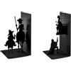 Balvi set 2 fermalibri in metallo nero Romeo & Giulietta e Don Quijote