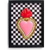 Henriette quadro cornice 40x30 cm con cuore rosa cod.18993