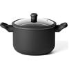 Guzzini cuocipasta COOK&COLOR nero con coperchio vetro Ø22.5