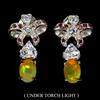 Egemdiamond Orecchini in argento sterling 925 opale di fuoco ovale rodolite tanzanite no ...