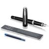 PARKER Urban penna stilografica, London Cab Black (nero), pennino sottile e ricarica di inchiostro blu (1931596), london cab black chrome trim