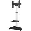 Techly Carrello monitor 70" Supporto a Pavimento con Mensola Bianco ICA TR3WH
